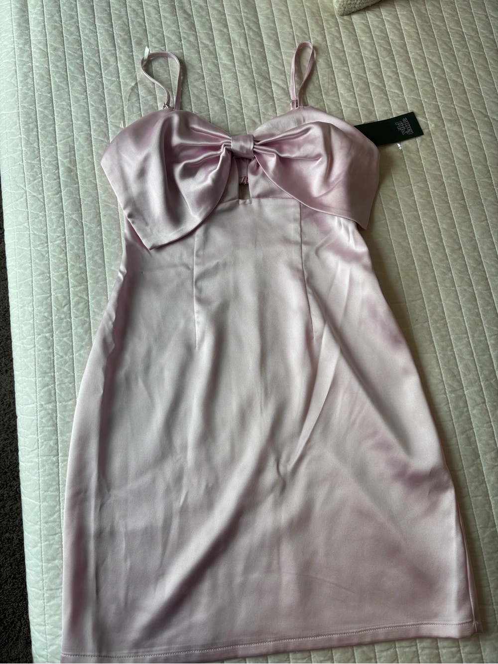 wild fable Light Pink Satin Bow Crop Top